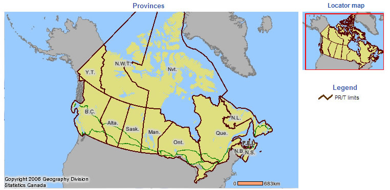 Reference map : Canada