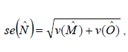 An equation to calculate the standard error of N hat