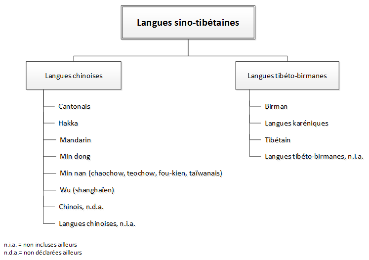 Figure 3.3D Langues sino-tibétaines